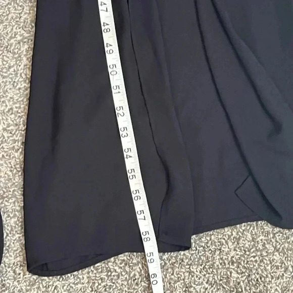 BY&BY BLACK JUMPSUIT SPLIT OPEN LEG SPAGHETTI STRAP SUMMER WIDE LEG NWT SIZE 9 - Picture 15 of 16